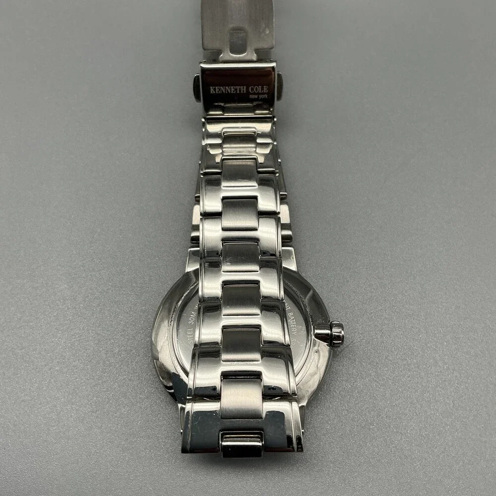 Kenneth Cole Womens Watch 30mm Pink MOP Dial Stainless Steel New Battery 6.25
